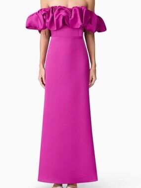 green emerald velvet dress Selene Maxi Tiered 3D Dress in White – Elliatt main image 0